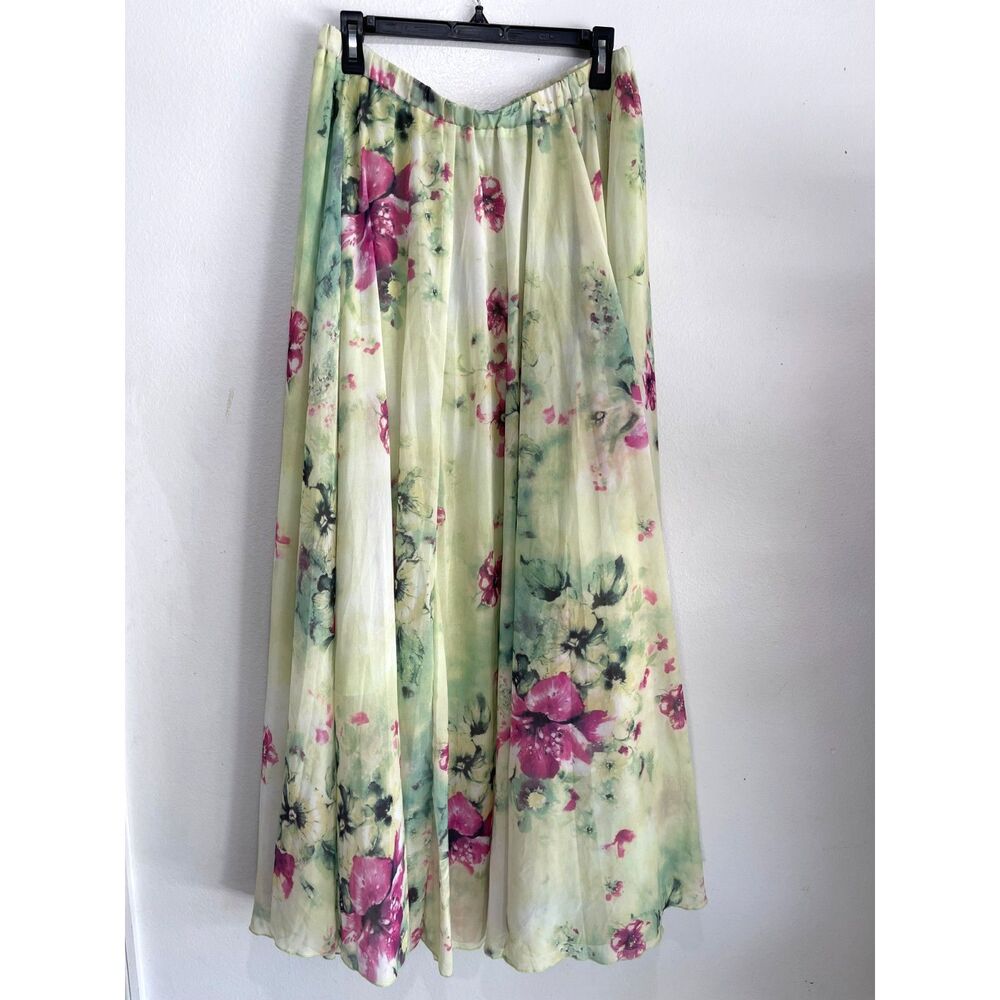 ChicWish maxi skirt classic flare floral cottage fairy fest casual women XL New